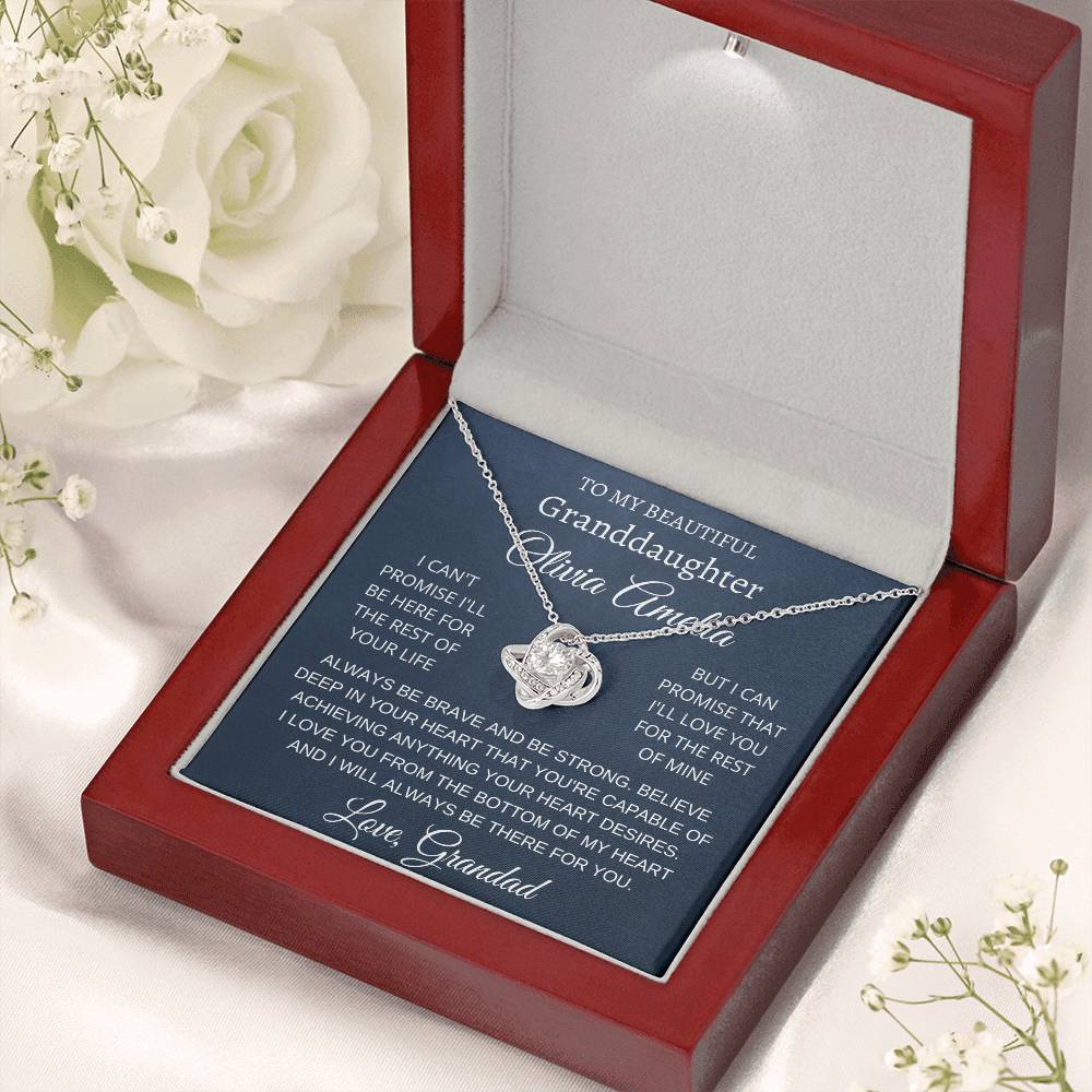 Personalised Love Knot Necklace for Granddaughter – Gift from Grandad UK
