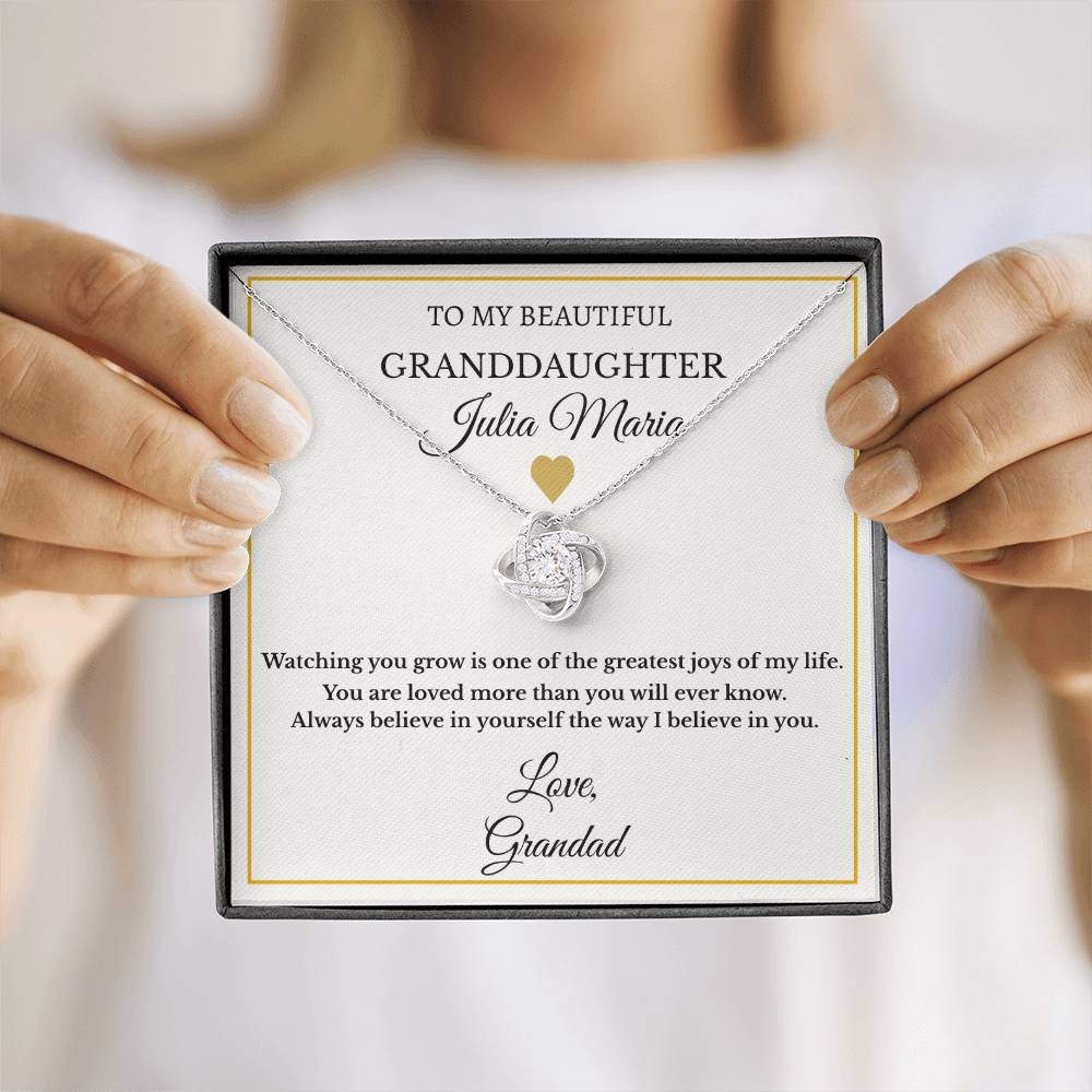 Personalised Love Knot Necklace for Granddaughter – Gift from Grandparents