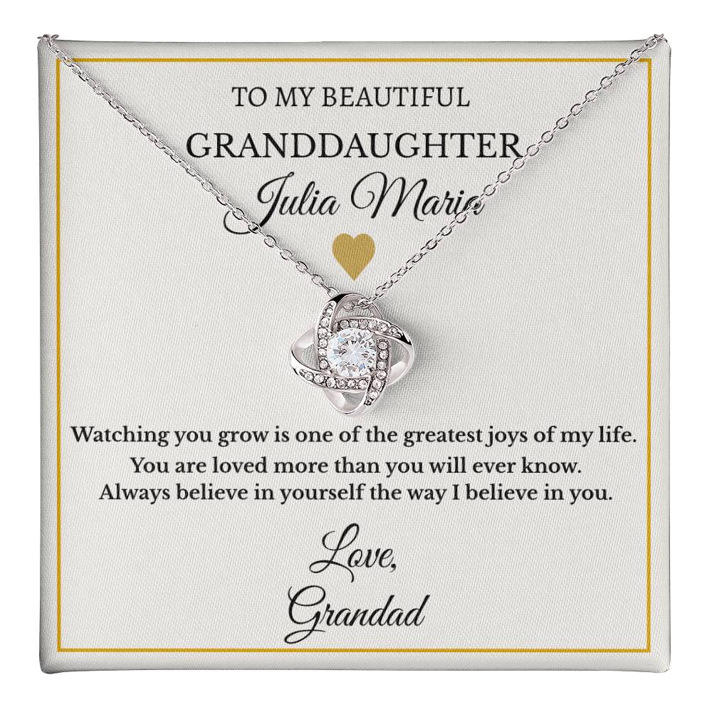 Personalised Love Knot Necklace for Granddaughter – Gift from Grandparents