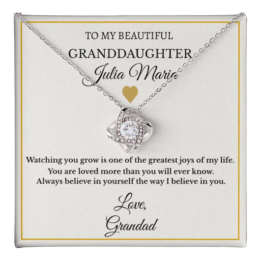 Personalised Love Knot Necklace for Granddaughter – Gift from Grandparents