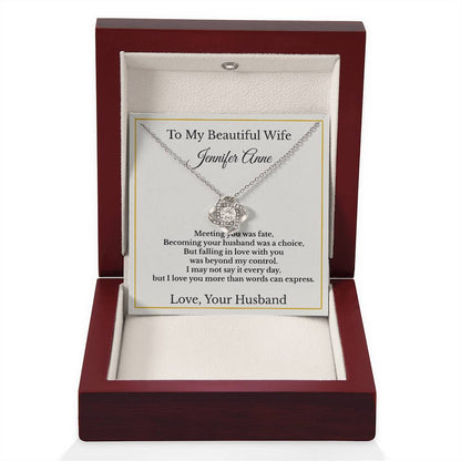 Personalised Love Knot Necklace for Wife – Gift from Husband UK