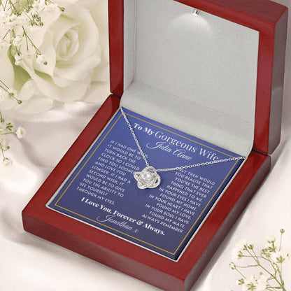 Personalised Love Knot Necklace for Wife – Gift from Husband (Custom Name)