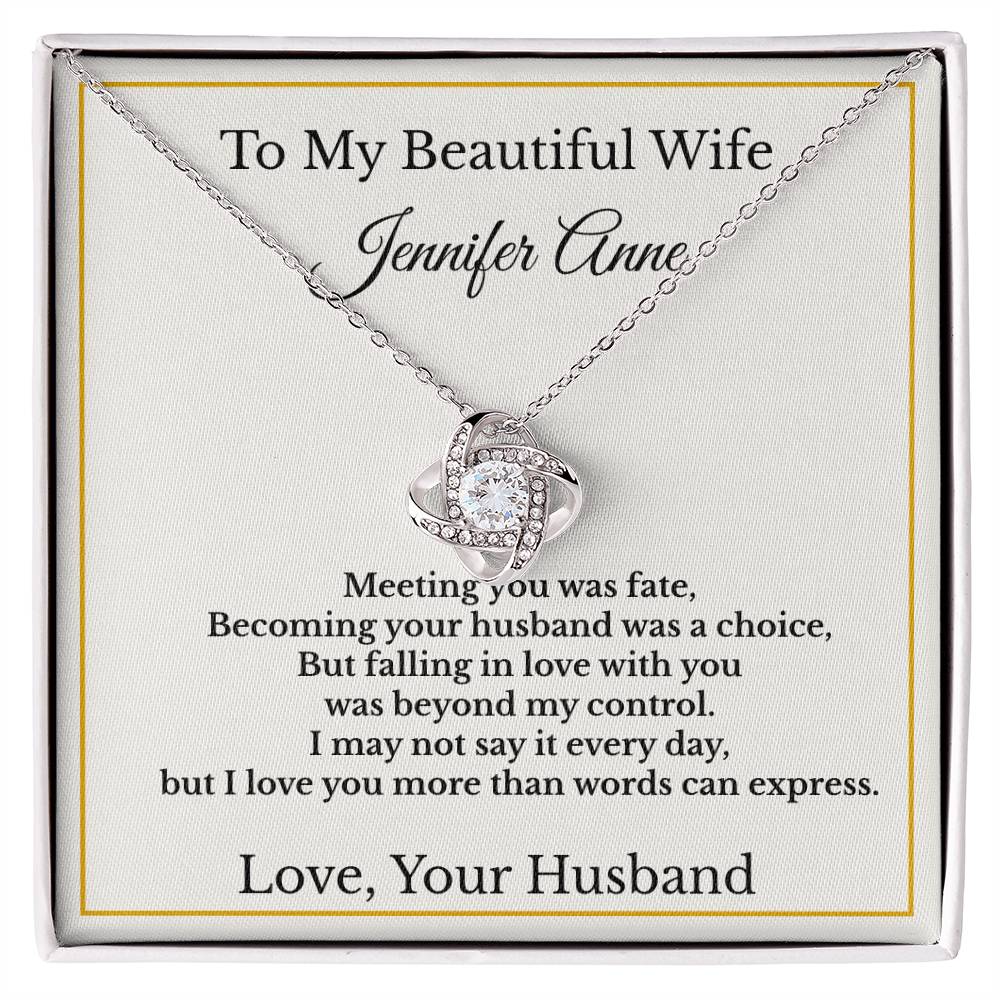 Personalised Love Knot Necklace for Wife – Gift from Husband UK