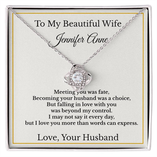 Personalised Love Knot Necklace for Wife – Gift from Husband UK