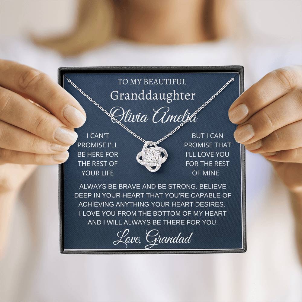 Personalised Love Knot Necklace for Granddaughter – Gift from Grandad UK