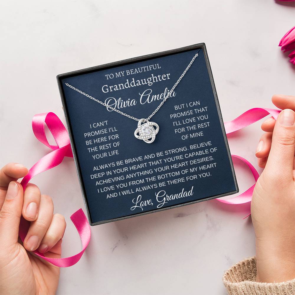 Personalised Love Knot Necklace for Granddaughter – Gift from Grandad UK