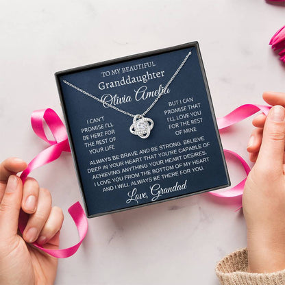 Personalised Love Knot Necklace for Granddaughter – Gift from Grandad UK