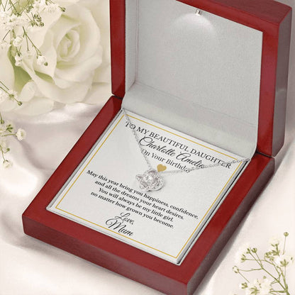 Personalised Love Knot Necklace for Daughter -  Birthday Gift from Mum UK