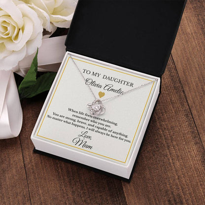 Personalised Love Knot Necklace for Daughter – Gift from Mum UK
