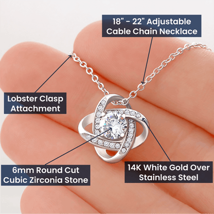 To My Gorgeous Wife Personalised Love Knot Necklace – Custom Name Gift for Wife