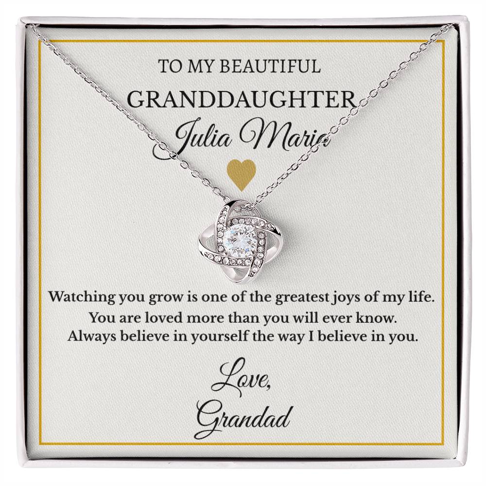 Personalised Love Knot Necklace for Granddaughter – Gift from Grandparents