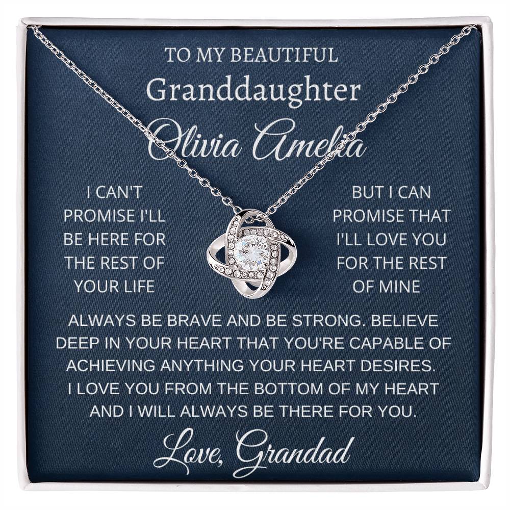 Personalised Love Knot Necklace for Granddaughter – Gift from Grandad UK