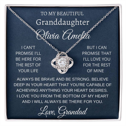 Personalised Love Knot Necklace for Granddaughter – Gift from Grandad UK