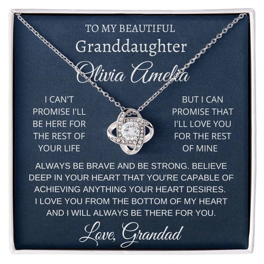 Personalised Love Knot Necklace for Granddaughter – Gift from Grandad UK
