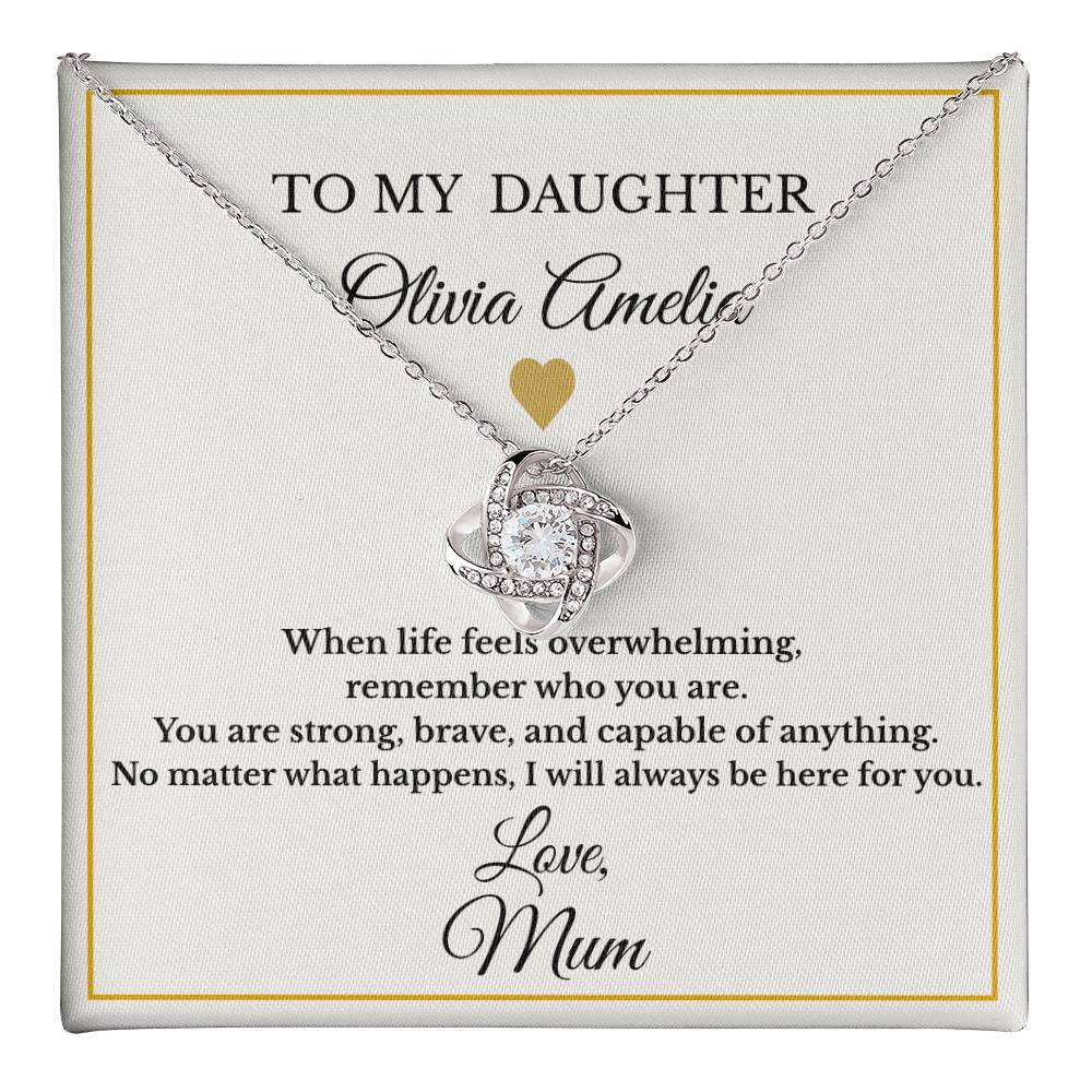 Personalised Love Knot Necklace for Daughter – Gift from Mum UK