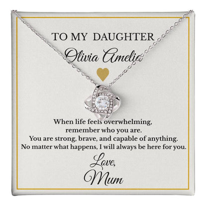 Personalised Love Knot Necklace for Daughter – Gift from Mum UK