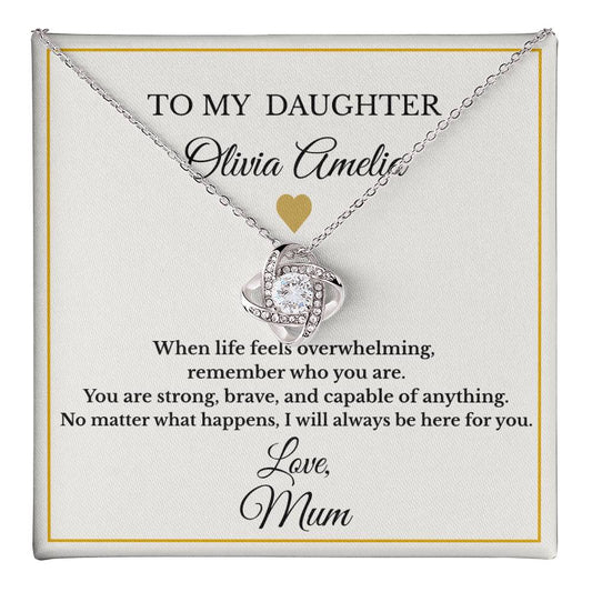 Personalised Love Knot Necklace for Daughter – Gift from Mum UK