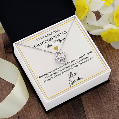 Personalised Love Knot Necklace for Granddaughter – Gift from Grandparents