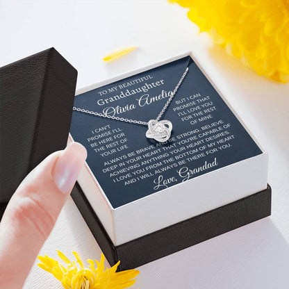 Personalised Love Knot Necklace for Granddaughter – Gift from Grandad UK