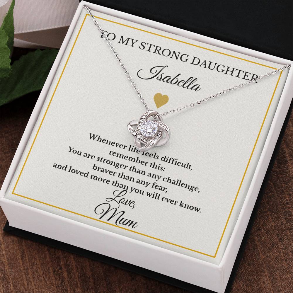 Personalised Love Knot Necklace for Daughter – Gift from Mum UK