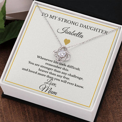 Personalised Love Knot Necklace for Daughter – Gift from Mum UK