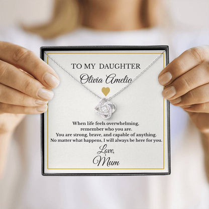Personalised Love Knot Necklace for Daughter – Gift from Mum UK