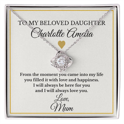Personalised Love Knot Necklace for Daughter – Gift from Mum UK