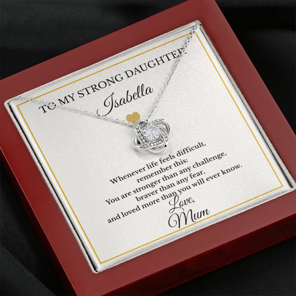 Personalised Love Knot Necklace for Daughter – Gift from Mum UK
