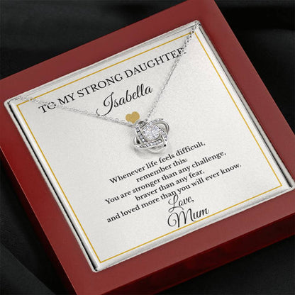 Personalised Love Knot Necklace for Daughter – Gift from Mum UK