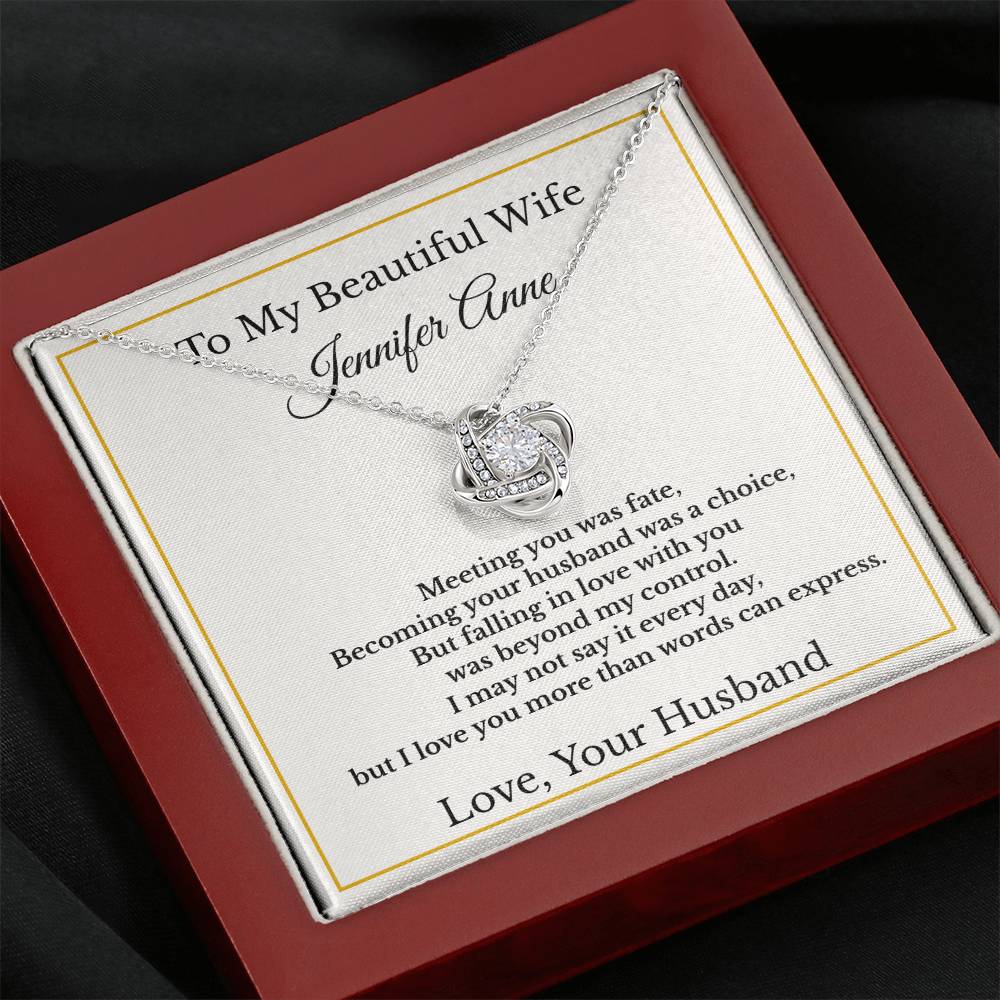 Personalised Love Knot Necklace for Wife – Gift from Husband UK