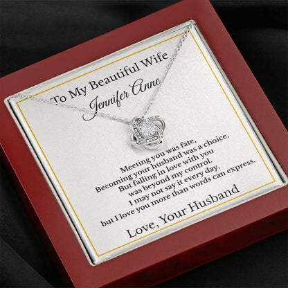 Personalised Love Knot Necklace for Wife – Gift from Husband UK