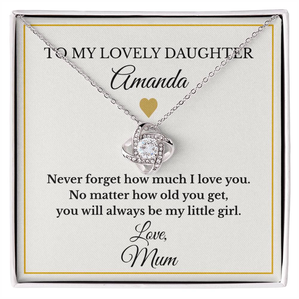 Personalised Love Knot Necklace for Daughter – Gift from Mum UK