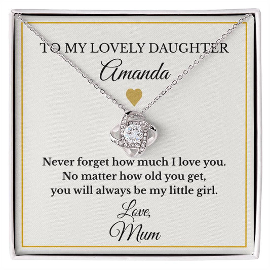 Personalised Love Knot Necklace for Daughter – Gift from Mum UK