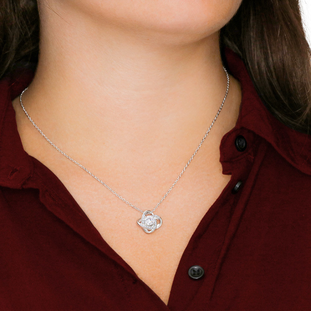 Personalised Love Knot Necklace for Wife – Gift from Husband (Custom Name)