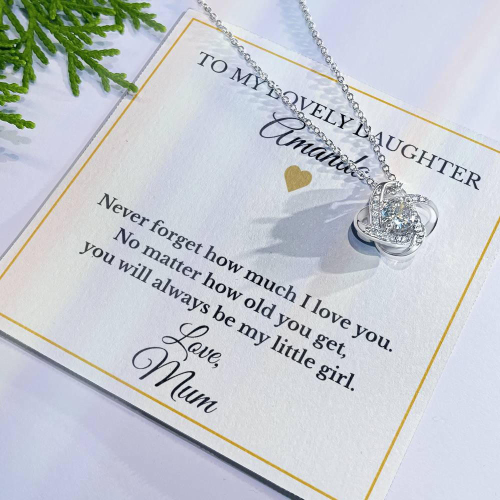 Personalised Love Knot Necklace for Daughter – Gift from Mum UK