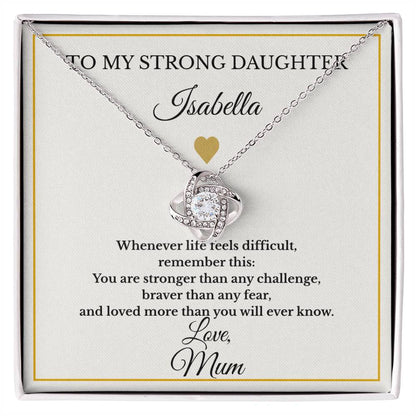 Personalised Love Knot Necklace for Daughter – Gift from Mum UK