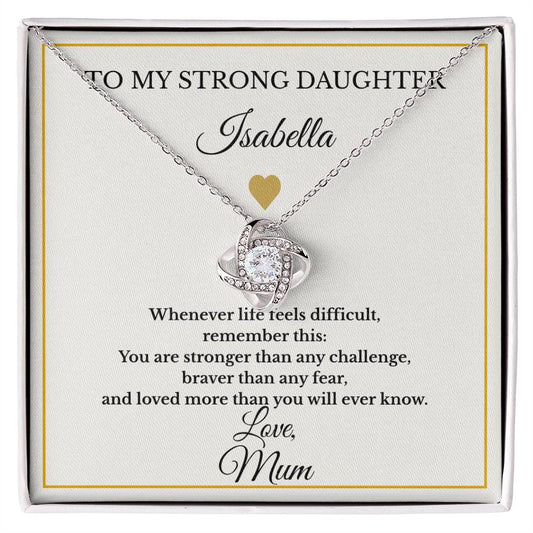 Personalised Love Knot Necklace for Daughter – Gift from Mum UK